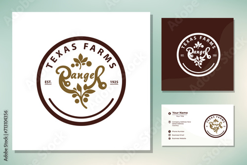 Vintage Retro Western Country Label Badge Emblem Classic Typography logo design
