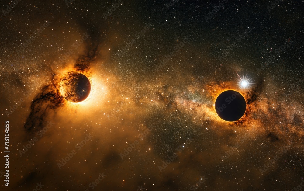 Eclipsing Binary Stars: An enthralling image showcasing the intricate dance of eclipsing binary stars, revealing the cyclic dimming and brightening of these celestial partners