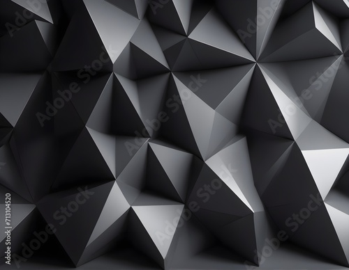 Black white dark gray abstract background. Geometric pattern shape. Line triangle polygon angle. Generative AI