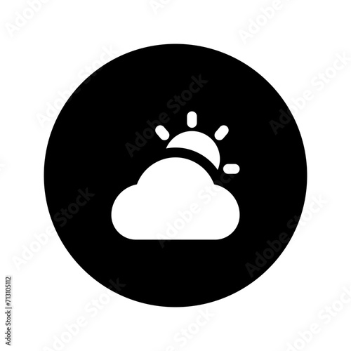 cloudy glyph circular icon