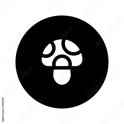 mushroom glyph circular icon