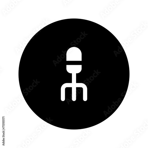 pitchfork glyph circular icon