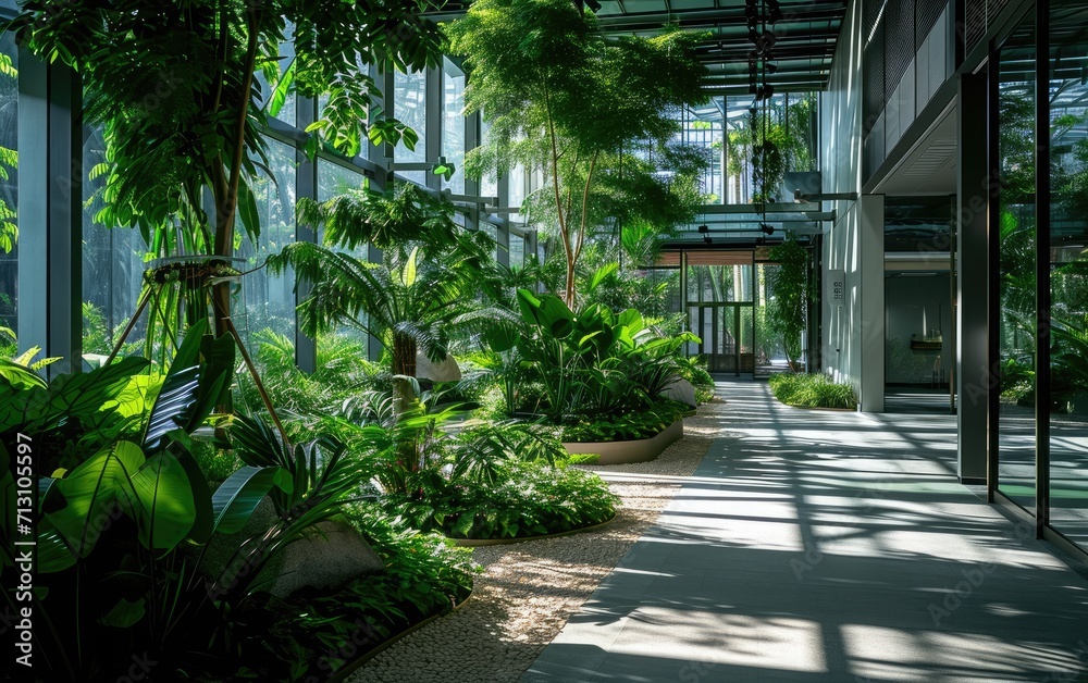 Greenery-Integrated Wellness Center: A wellness center adorned with thriving greenery, showcasing the incorporation of medical devices into an environment that promotes natural healing Greenery-Integrated Wellness Center: A wellness center adorned with thriving greenery, showcasing the incorporation of medical devices into an environment that promotes natural healing