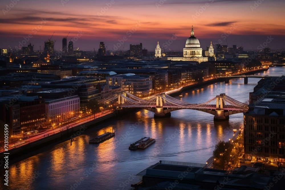 Breathtaking cityscape of London. Generative AI