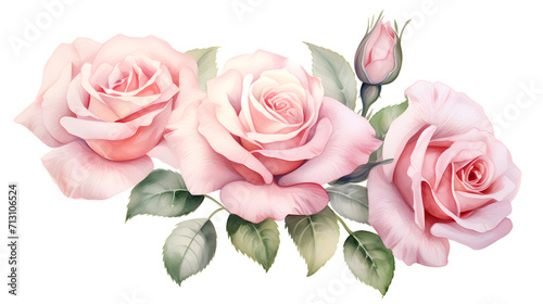 Pink white vintage roses flowers