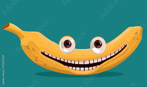 Cartoon banana with a smile