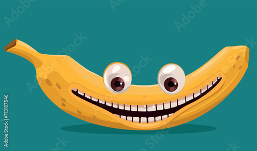 An image of a banana with a smiley face
