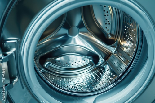 A detailed close up view of a washing machine. Perfect for showcasing modern home appliances.