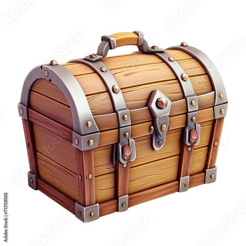 Pirate closed chest, cut out - stock png.