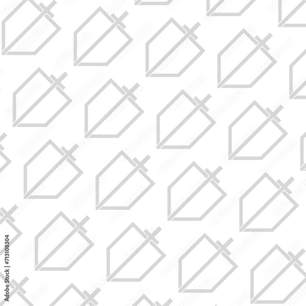 Shield and sword seamless pattern isolated on white background