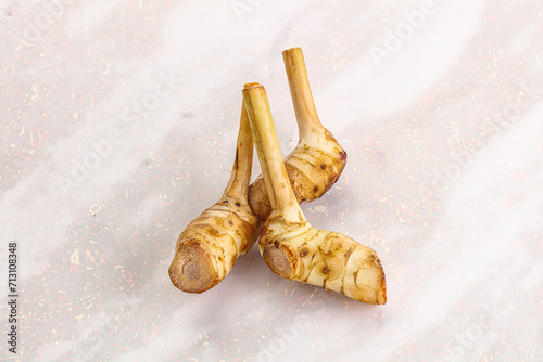 Raw galangal root seasonong aroma photo