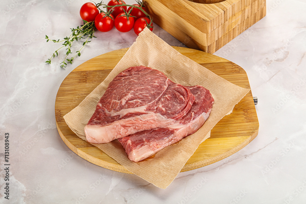 Uncooked raw beef steak for grill Uncooked raw beef steak for grill