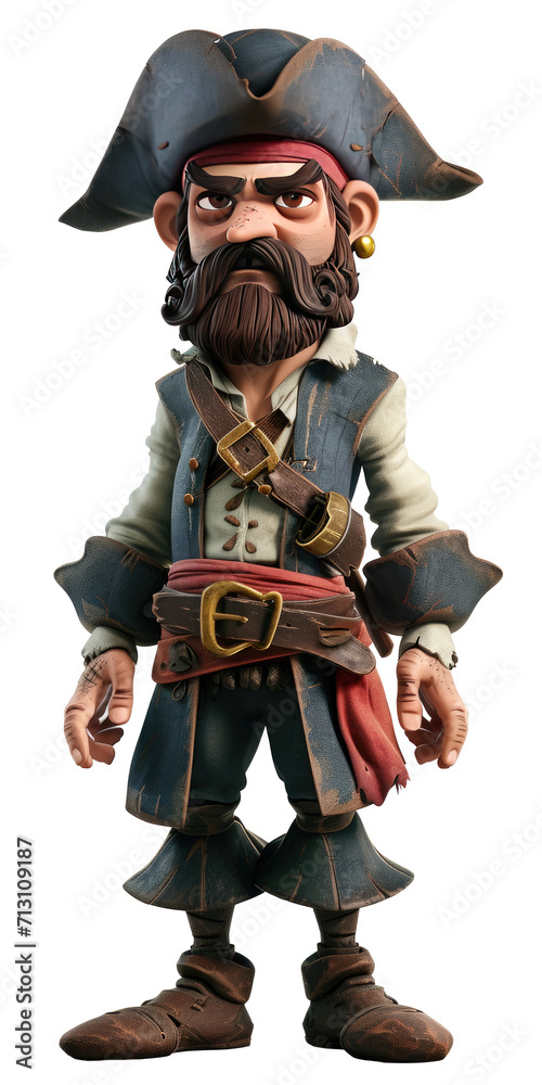 Pirate in cartoon style, cut out - stock png. Pirate in cartoon style, cut out - stock png.