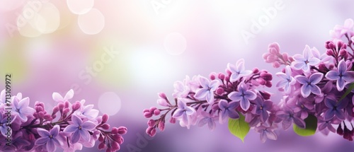 Purple lilac flowers floral spring background © setiadio