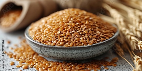 Nutritional Bounty: A Bowl of Whole Grain Wheat Kernels Showcases the Essence of Natural, Healthy, and Organic Farm Harvest, Generative AI