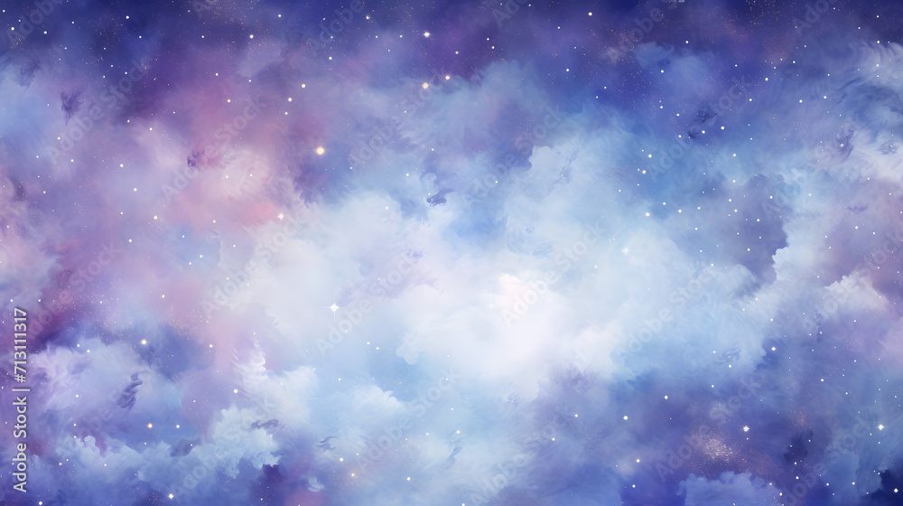 Abstract watercolor with galaxy background