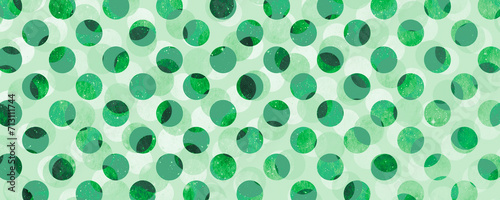 Pattern of shapes for background with green dots