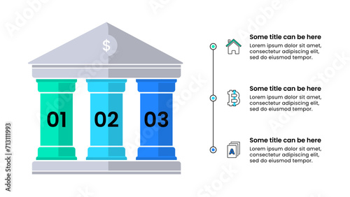 Infographic template. Saving concept with 3 steps