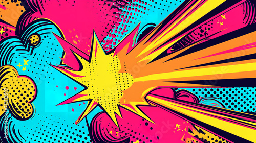 A colorful pop comic art style illustration background