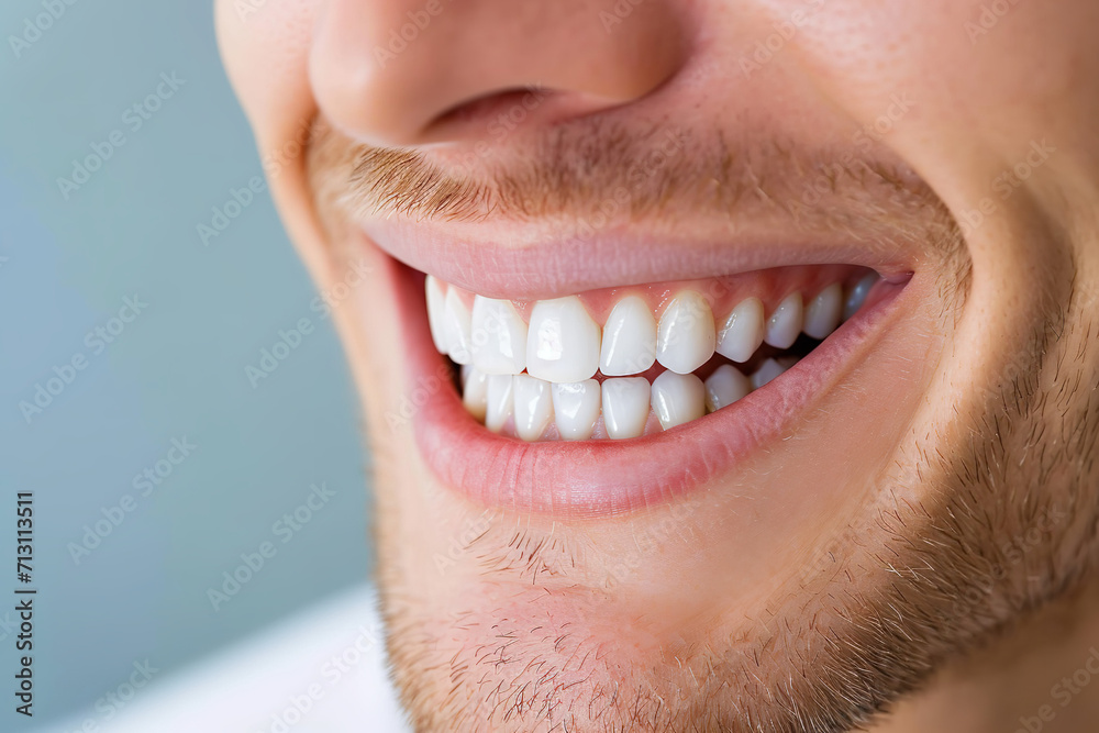 Obraz premium ide shot with copy space on men perfect teeth smile