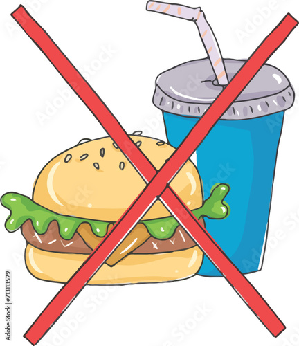 Harmful food and drink sign.