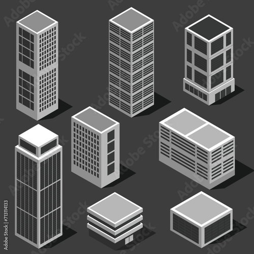 A Vibrant Collection of Isometric Buildings photo