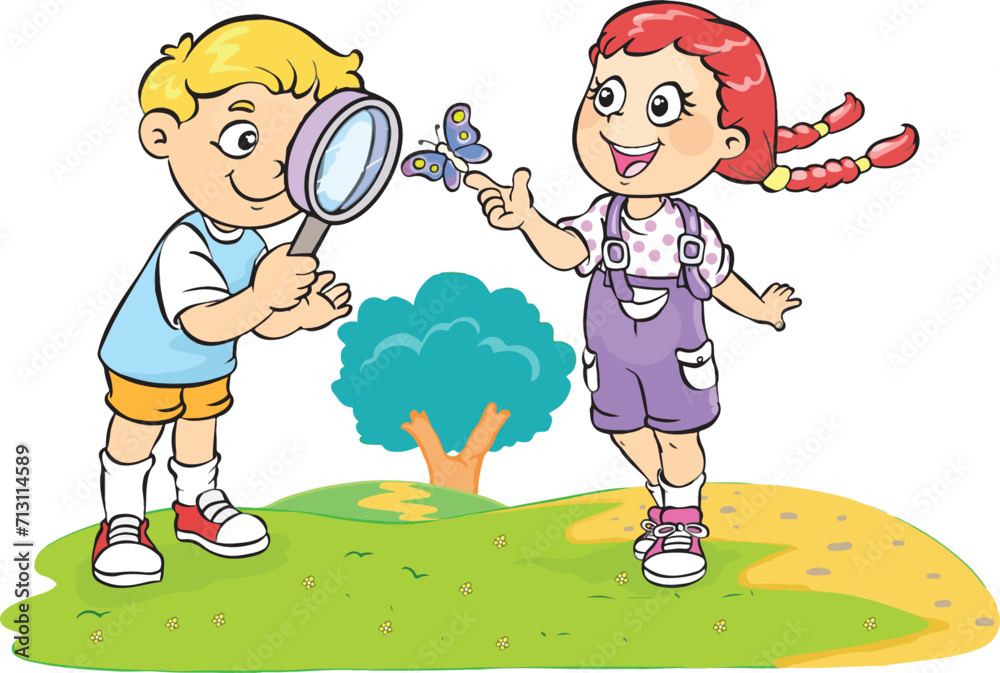 Children exploring in a world made of science. Children exploring in a world made of science.