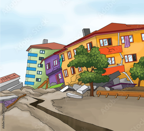 Earthquake disaster from natural disasters.
