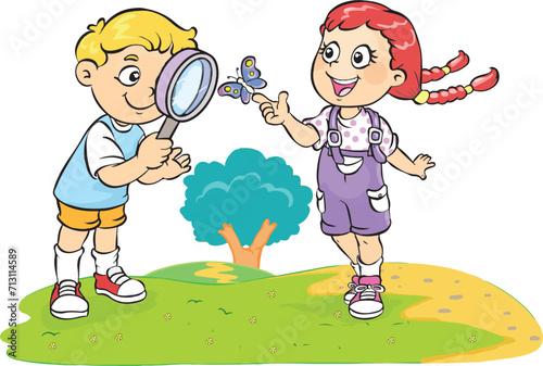 Children exploring in a world made of science.