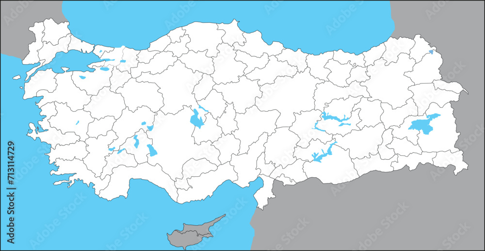 Obraz premium Drawing of blank Turkey map.