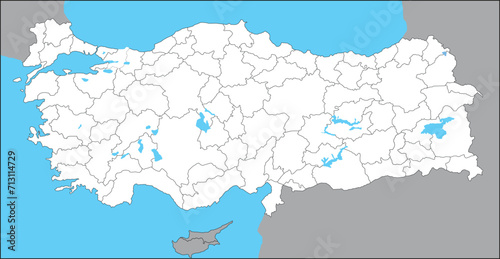 Drawing of blank Turkey map. photo
