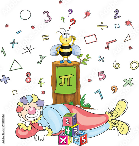 Illustration work for use on the cover of math books.