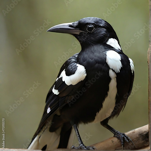 Black and whight beautiful magpie bird.