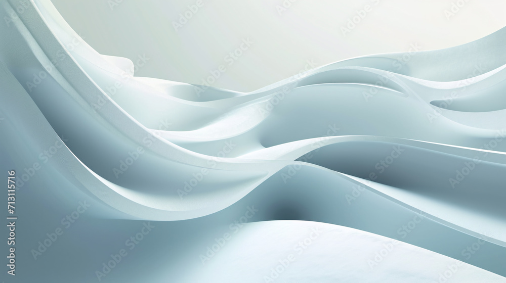 Obraz premium Abstract Flowing Wave. Smooth Tranquil Movement, Swirl and Soft Waves on a Minimalistic White Background with a Modern Concept.