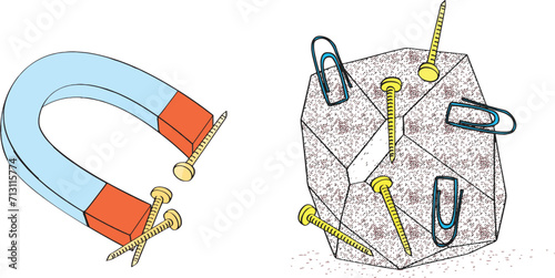 Normal magnet and natural magnet.