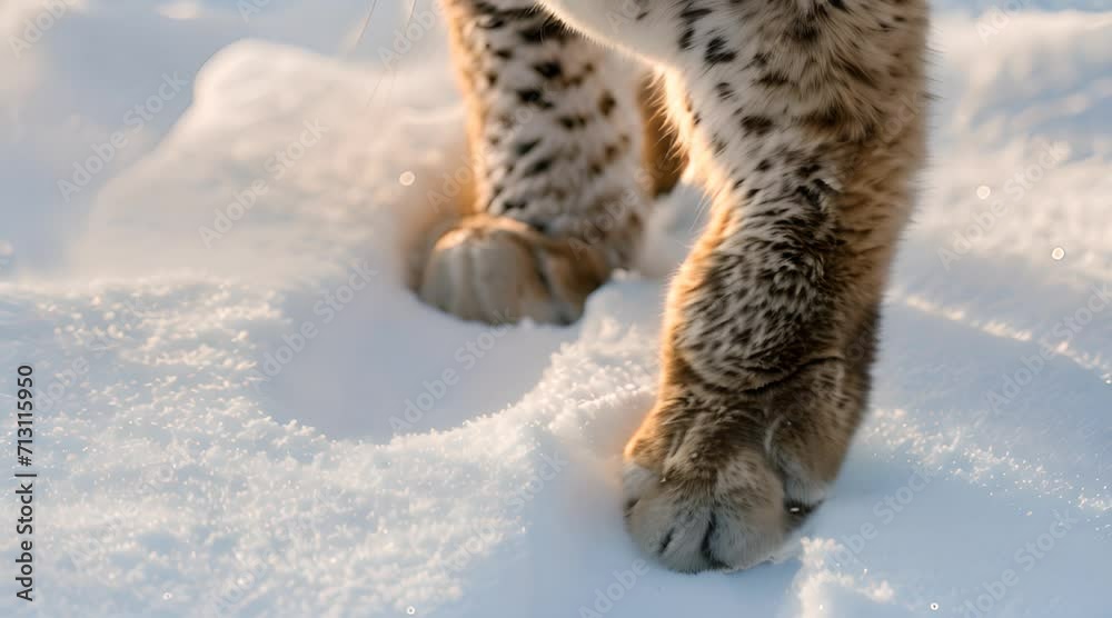 snow leopard in the snow