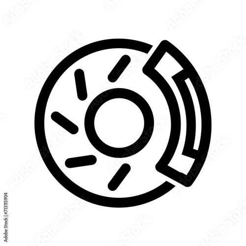 Car Disc Brake Icon With Outline Style. Vector Illustration
