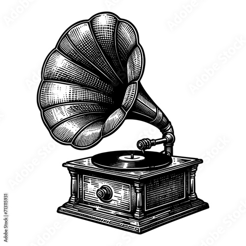 vintage gramophone illustration
