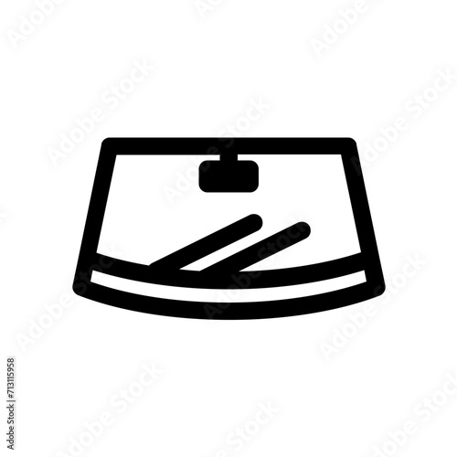 Car Windshield Icon With Outline Style. Vector Illustration
