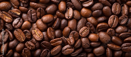Close-Up of Roasted Coffee Beans Texture