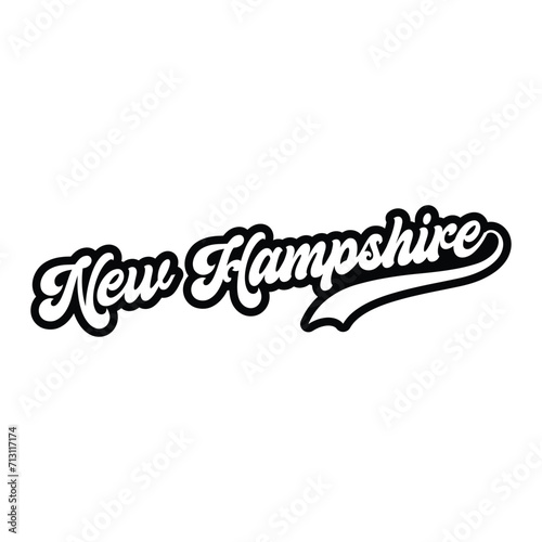 New Hampshire hand lettering design calligraphy vector, New Hampshire text vector trendy typography design