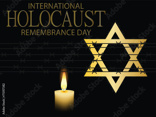International Holocaust Remembrance Day vector. Star of David . January 27. Important day