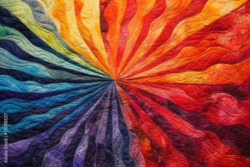 colorful rainbow abstract background quilting texture. Craft, textile art and diy hobby concept.