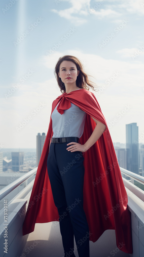 Woman in a superhero costume
