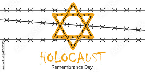 International Holocaust Remembrance Day vector. Star of David . January 27. Important day