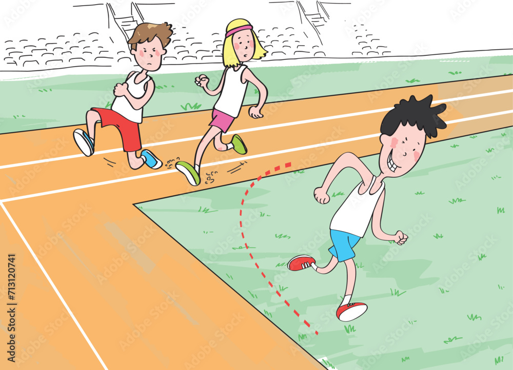 Ταπετσαρία The boy who cheated in a running race