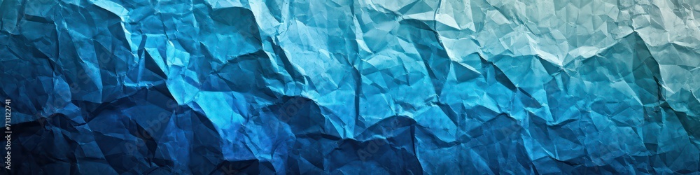 Fototapeta premium Blue old crumpled paper, abstract background. Generative AI