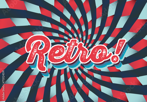 Old vector retro blue and red vintage label heading with sample text