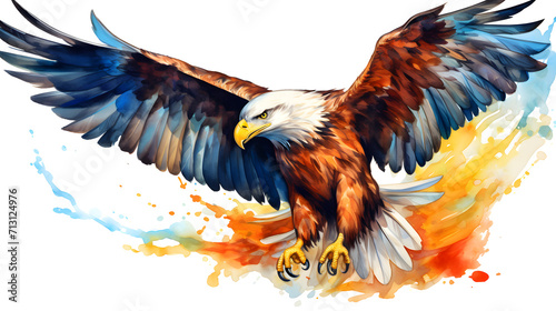 Watercolor eagle bird