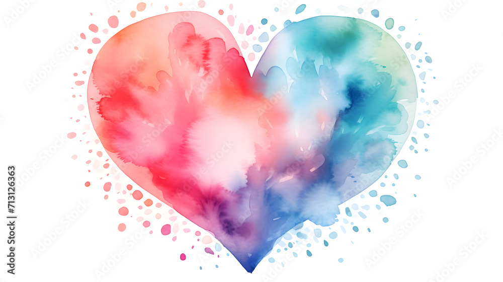 Watercolor painted heart